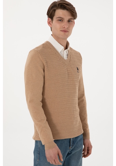 U.S. Polo Assn. Erkek Camel Melanj Basic Kazak 50288879-VR122