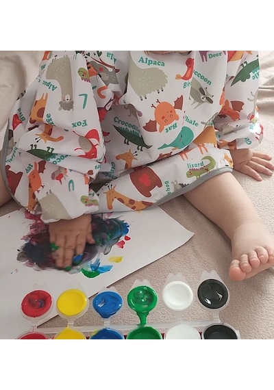 Yorni 4-7 Yaş, Zoo, Sıvı Geçirmez, Çocuk Aktivite Boyama Önlüğü