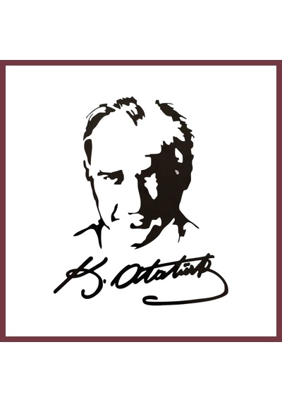 Storeşahin K.atatürk Silüetli İmzalı Oto Sticker Siyah 19x15cm Shn0720