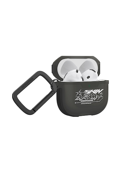 Apple Uyumlu AirPods 4 Kılıf Transparan Mat Tasarımlı Skinarma Kinzoku Kulaklık Kılıfı Siyah