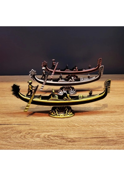 Metal Dekoratif Venedik Kayık Çok Renkli