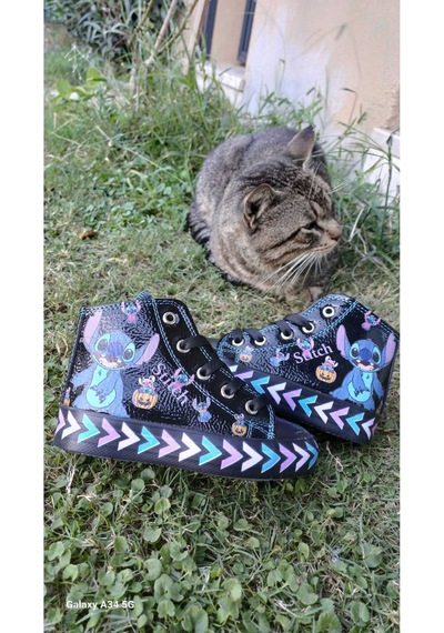 Scarpe Magiche Stitch Dijital Baskılı Kız Çocuk Ayakkabısı 31-35 Numara Arası Işıksızdır Siyah Scarpe Magiche Stitch Dijital Baskılı Kız Çocuk Ayakkabısı 31-35 Numara Arası Işıksızdır Siyah
