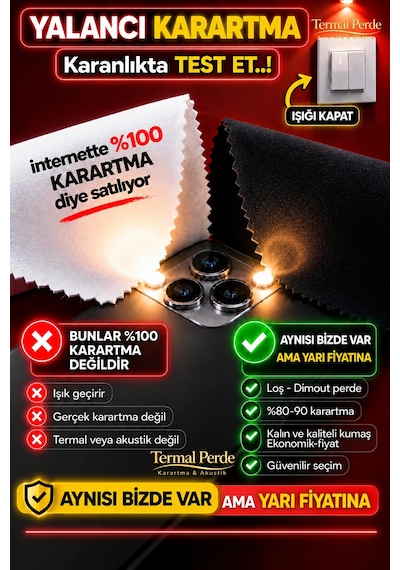 Dimout Karartma Blackout Perde - Siyah