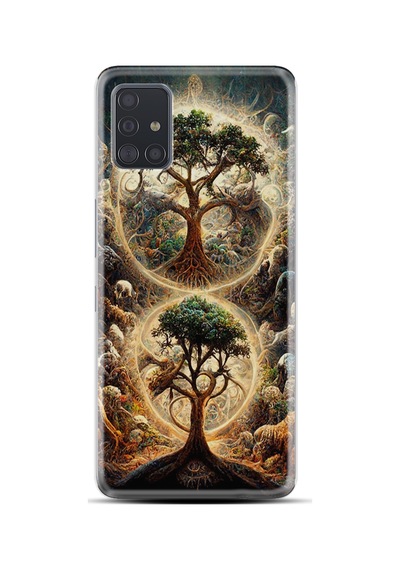 Samsung Galaxy Uyumlu A31 Kılıf Boutique Baskılı Resimli İkili Ağaç Pcode -036