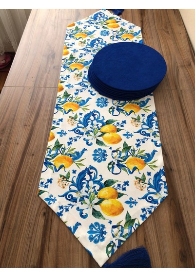 Limon Desenli Runner & Supla Çok Renkli