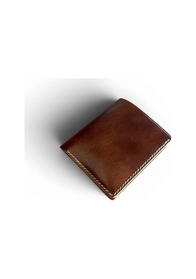 Kalkan Deri Babil Cordovan Horween Shell Cordovan El Yapımı Deri Cüzdan Kahverengi