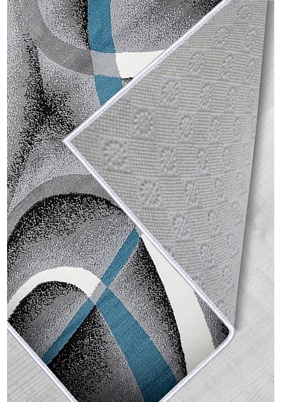 Rovigo Home Dijital Baskı Yıkanabilir Kaymaz Taban Salon Halısı Rvg0438 Mavi