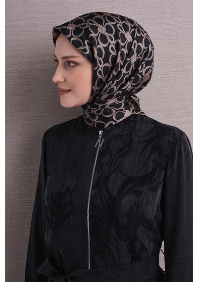 Armine İpek Eşarp 2027 Kış - 9638-02 Siyah Twill