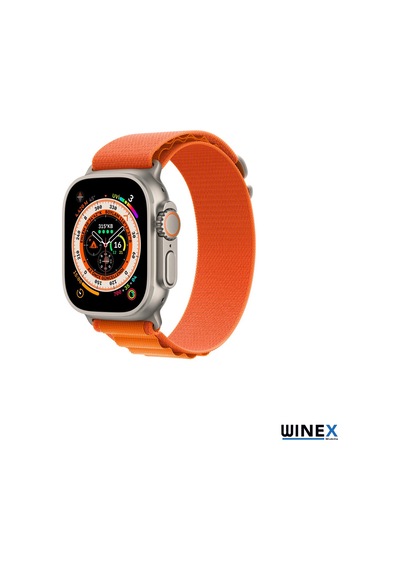 Winex 42-44mm YeniNesilAkıllıSaatKordonu HasırKancalıTuruncu