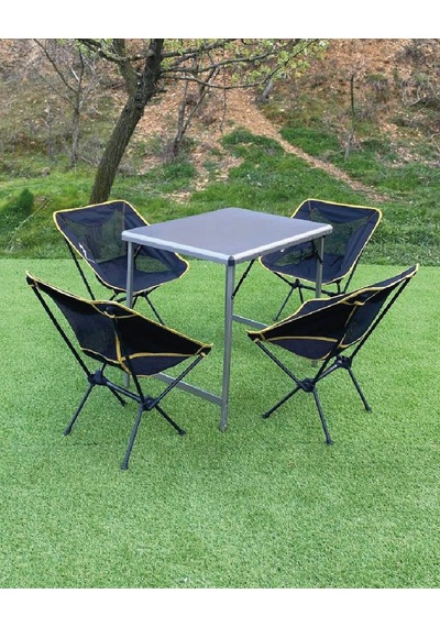 Büyük Mdf +4 Pratik Sandalye Set Lacivert