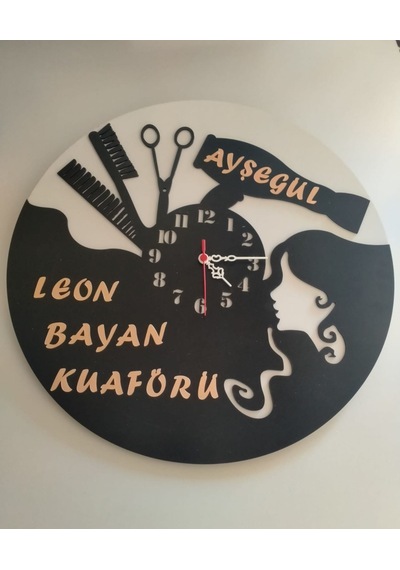 Kuaför Veya Güzellik Merkezi 3+3 Mdf Kişiye Özel İsim Yazılı Duva Altın - Siyah