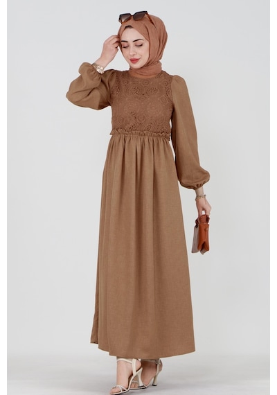 Sevitli Firuze Elbise-camel-3414-camel Camel