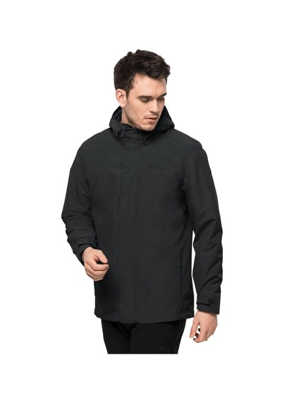 Jack Wolfskin Altenberg 3in1 Outdoor Erkek Mont 1115301-6000 Siyah Siyah