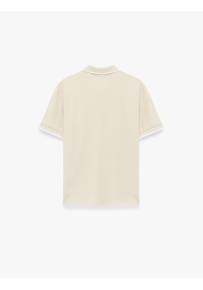Koton Kısa Kollu Pamuklu Pike Kumaş Düğmeli Polo Yaka Slim Fit Tişört Bej 6sam10294mk Ekru