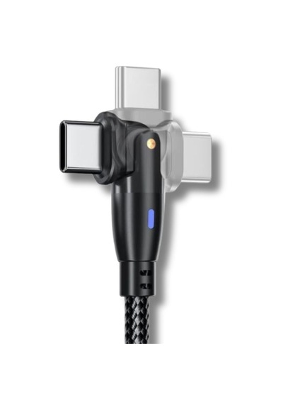 Type C To Type C Hızlı Şarj Data Kablosu Çevirici Dönüştürücü Adaptör 180 Derece 60w 1 Metre 100 Cm