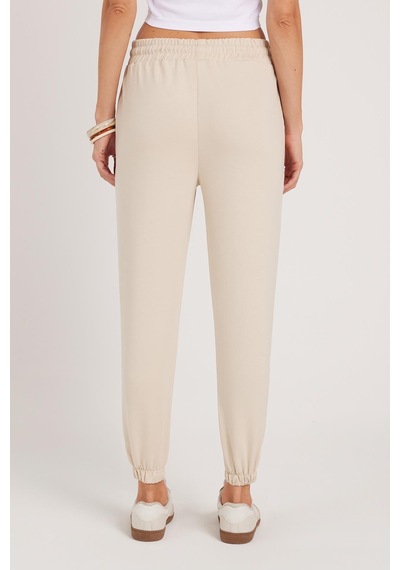 Tudors Kadın Relax Fit Rahat Kesim Modal Kumaş Beli Bağlamalı Lastikli Jogger Taş Eşofman Altı-39590