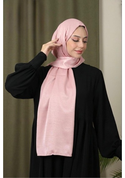 Flora Tekstil Abiye Parlak Bambu İpek Şal Pembe