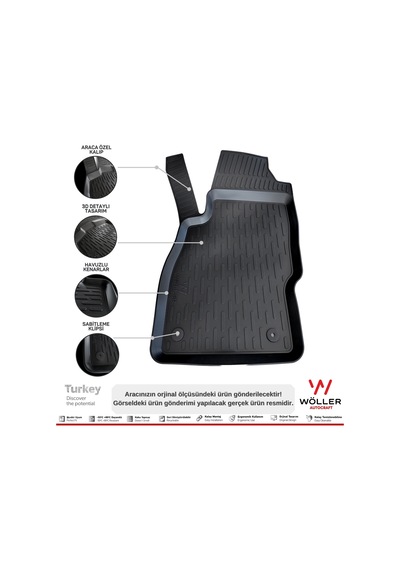 Opel Corsa D Paspas 2006 - 2014 Arası 3D Havuzlu Wöller Paspas Opel Corsa D Paspas 2006 - 2014 Arası 3D Havuzlu Wöller Paspas