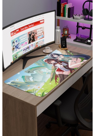 Lan Yan Genshin Impact Anime Oyuncu V4 - 90x40 Xxl Gaming Mouse Pad Fare Altlığı