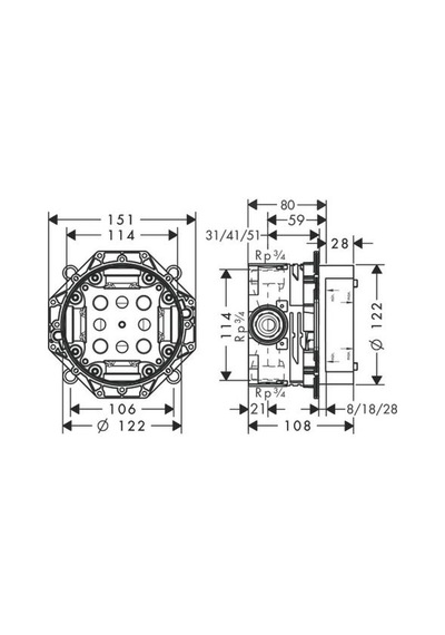 Hansgrohe İbox Universal Ankastre İç Set Krom