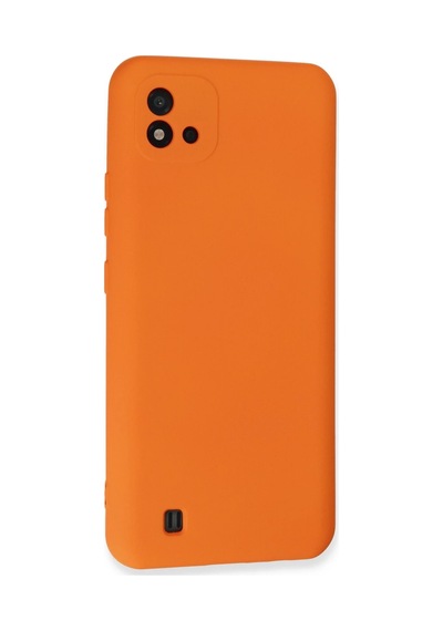 Newface - 433 - Realme C11 2021 Kılıf Nano İçi Kadife Silikon - Csmo-tex - - Turuncu