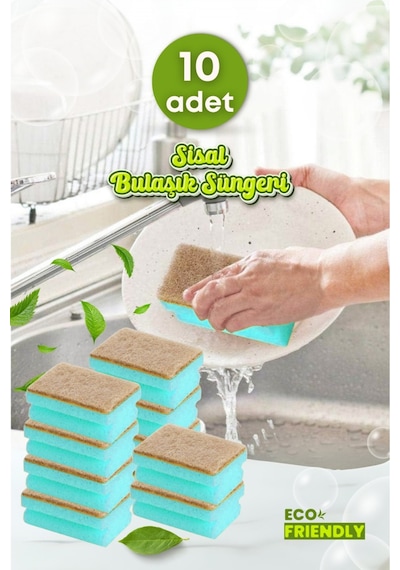 Grimorlife 10 Adet Doğal Lifli Sisal Oluklu Bulaşık Süngeri Özel Dokulu Pinterest Mutfak Temizlik Süngeri