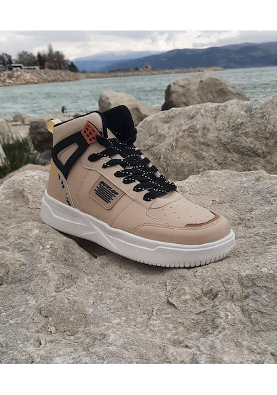 Dunlop 2243 Bej Renk Fuspetli Ortapedik Boğazlı Spor Ayakkabı AYKSAYAK-000504