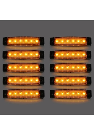 Ahmet Otomotiv Dorse Parmak Lamba 12 -24 Volt 6 Ledli Sarı Renk 10 Adet Parmak Led Dorse Kamyon Led Lamba Turuncu