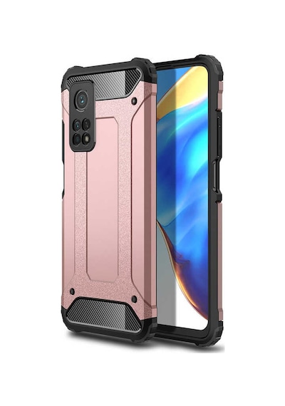 Noktaks - Xiaomi Mi 10t Pro 5g Uyumlu - Kılıf Çift Katman Zırh Tank Crash Military Kapak - Rose Gold