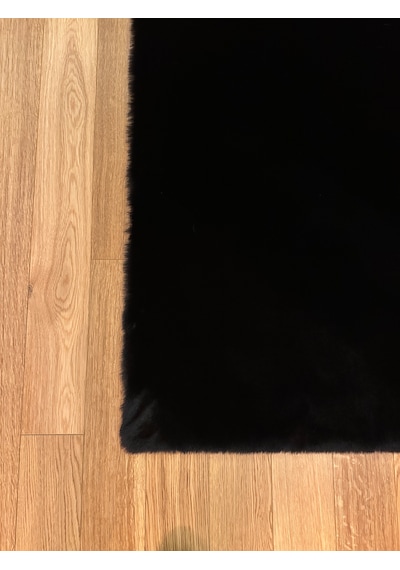 Ultra Soft Siyah Yumuşak Dokulu Peluş Halı Dikdörtgen