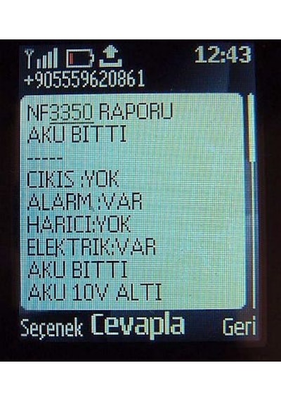 Nefer Gsm Uzaktan Kumanda Arıza Rapor Geri Arama Elektrik Akü