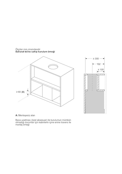 Siemens iQ300 LJ65BCC60 Tam Entegre 60 CM Cam Dekor Davlumbaz