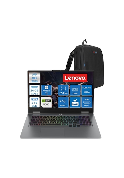 Lenovo LOQ 17IRX10 83JH006ETRP09 i7-13650HX 24 GB 2 TB SSD RTX5060 17.3" W11P Dizüstü Bilgisayar + Zetta Çanta