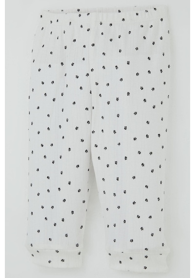 Breeze Kız Bebek Pijama Takımı Omuzdan Patlı Mini Çiçek Desenli 4 Ay-1 Yaş, Beyaz Beyaz