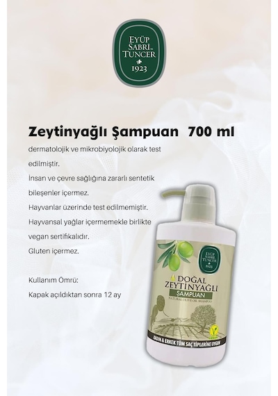 Zeytinyağlı Şampuan 700 Ml X 3 Ve Saç Kremi Hediyeli Normal