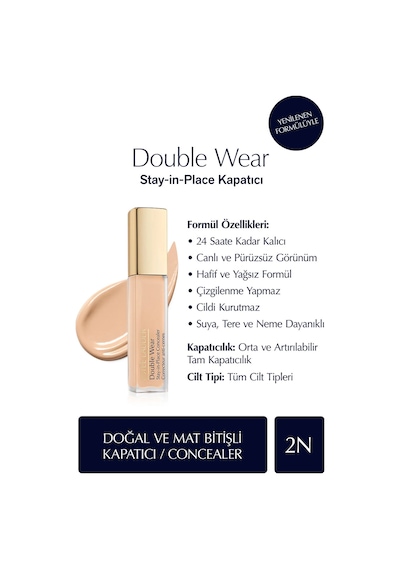 Kapatıcı - Double Wear Stay-in-place Concealer - Renk: 2n Light/medium Neutral 12ml Diğer