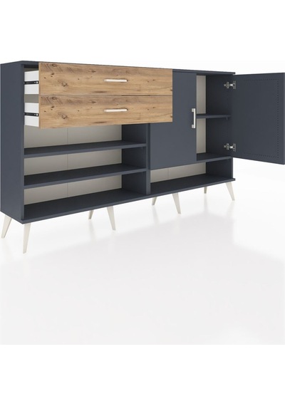 Arges Konsol 4 Raflı 2 Çekmeceli 2 Kapaklı 176x30x99 Antrasit-ant Antrasit-antrasit/çam Arges Konsol 4 Raflı 2 Çekmeceli 2 Kapaklı 176x30x99 Antrasit-ant Antrasit-antrasit/çam