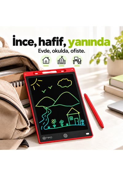 Npo Blic Btb5k 12" Lcd Renkli Ekranlı Kalemli Akıllı Çocuk Yazı Tahtası Ve Grafik Çizim Tableti