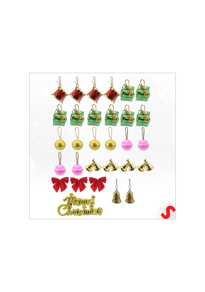 Yılbaşı Ağacı Lüks Süsleme Seti, 4,5cm X 30 Parça