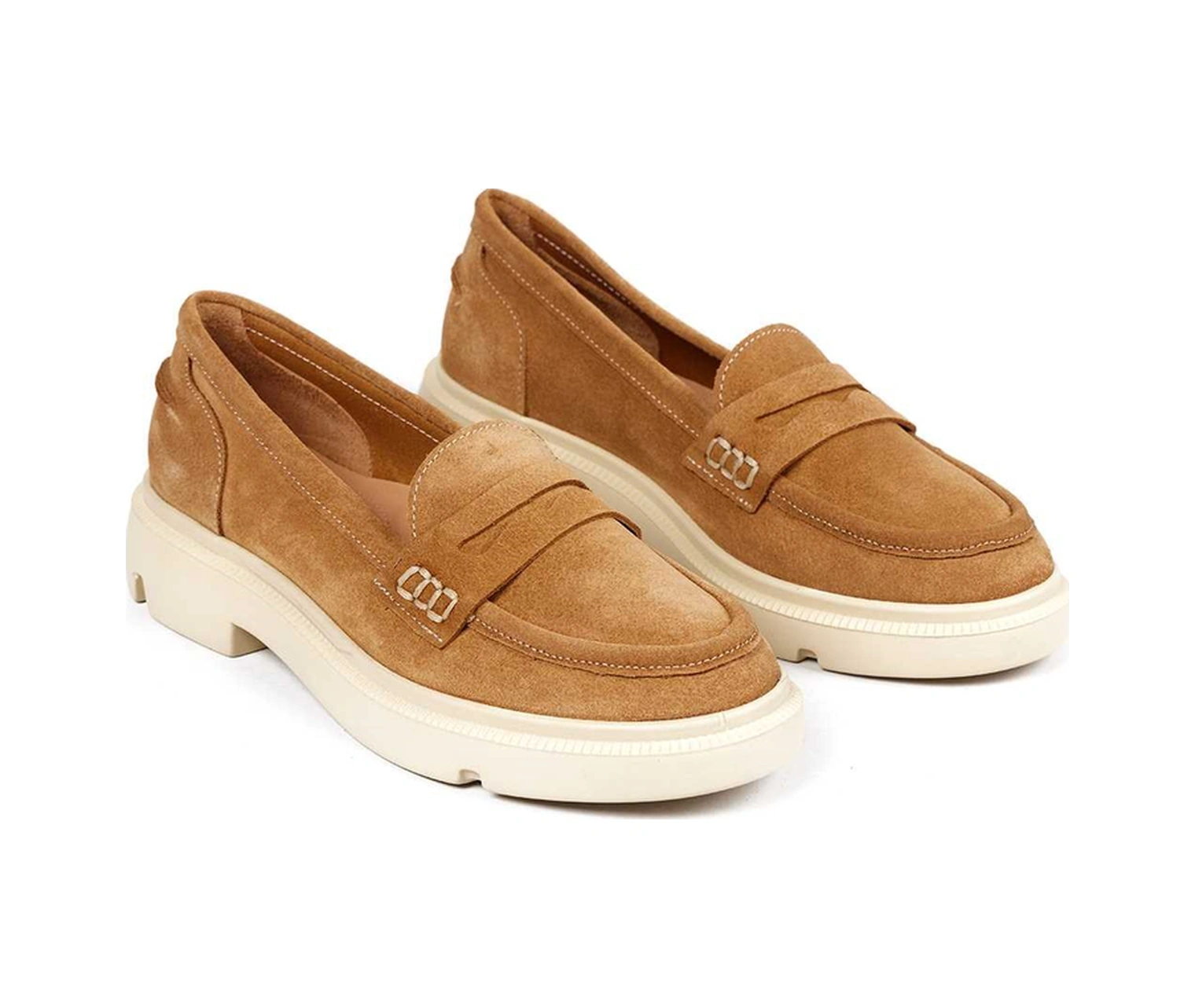 Bestello Bağcıksız Poli Loafer 101-226505-01 Kadın Ayakkabı Taba Suet