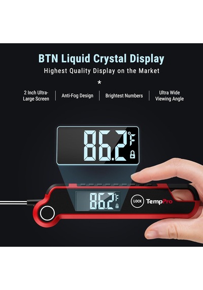 Thermopro Tp620 Su Geçirmez Dijital Gıda Termometresi, 2 Saniyede Anında Okuyan Hareket Sensörlü Dönen Ekran Barb Diğer