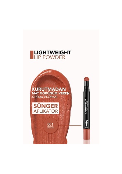 Flormar Lightweight Lip Powder Sünger Uçlu Likit Kalem Ruj 001 Ladylike