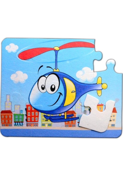 Tox Tekne Helikopter 3+ Keçe Yapboz 3 Yaş Puzzle T005