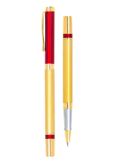 Kırmızı Metal Roller Kalem Açık Gri