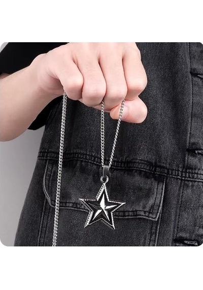Yıldız Star Pentegram Paslanmaz Çelik 316l Kolye Çok Renkli
