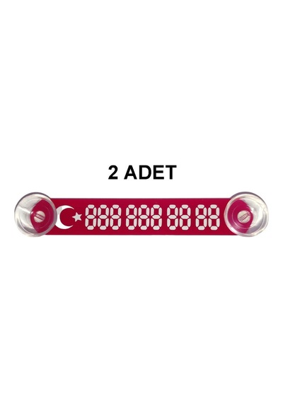 -2 ADET-Kırmızı-Beyaz  Araç Park Telefon Numaratörü Tel No Göster
