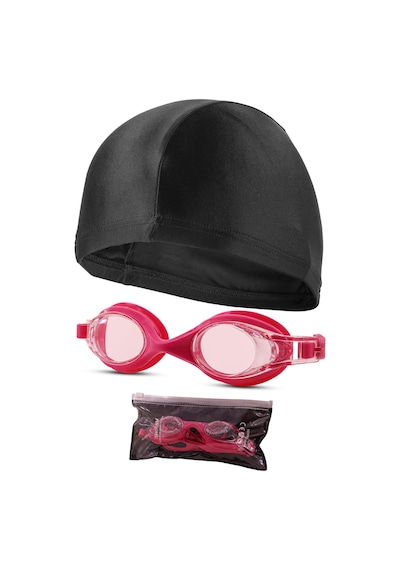 2li Set Boneli Yetişkin Yüzücü Gözlüğü Kılıflı Su Geçirmez Yüzme Havuz Deniz Gözlük Pembe 1015 Pembe