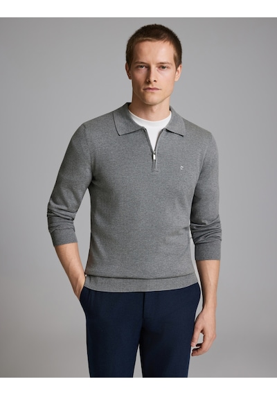 Pierre Cardin Gri Melanj Slim Fit Fermuarlı Polo Yaka Basic Triko Kazak 50333917-vr086 Pierre Cardin Gri Melanj Slim Fit Fermuarlı Polo Yaka Basic Triko Kazak 50333917-vr086