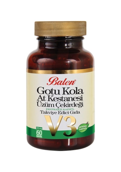 Balen Gotu Kola At Kestanesi Üzüm Çekirdeği Kapsül V3 60x355 MG