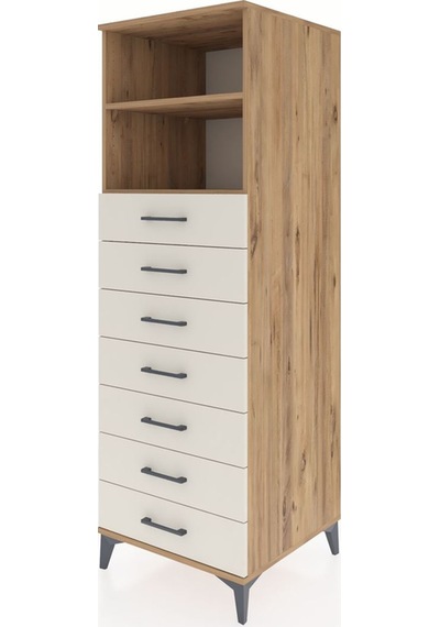 Kronos Dolap 2 Raflı 7 Çekmeceli 60x59x182 Çam-aytaşı Çam